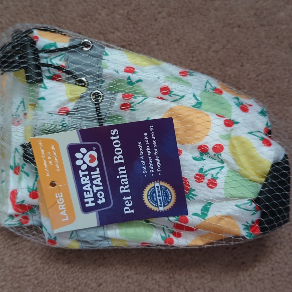 Heart to Tail Pet Rain Boots. Large  SALE